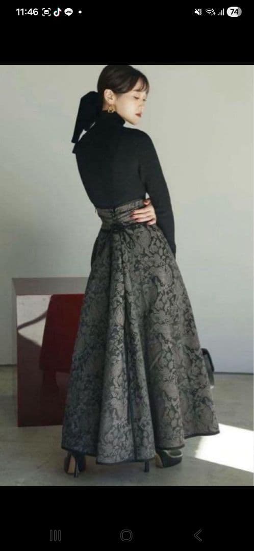 スカート ANDREA&Co. BOTANICAL JACQUARD SKIRT