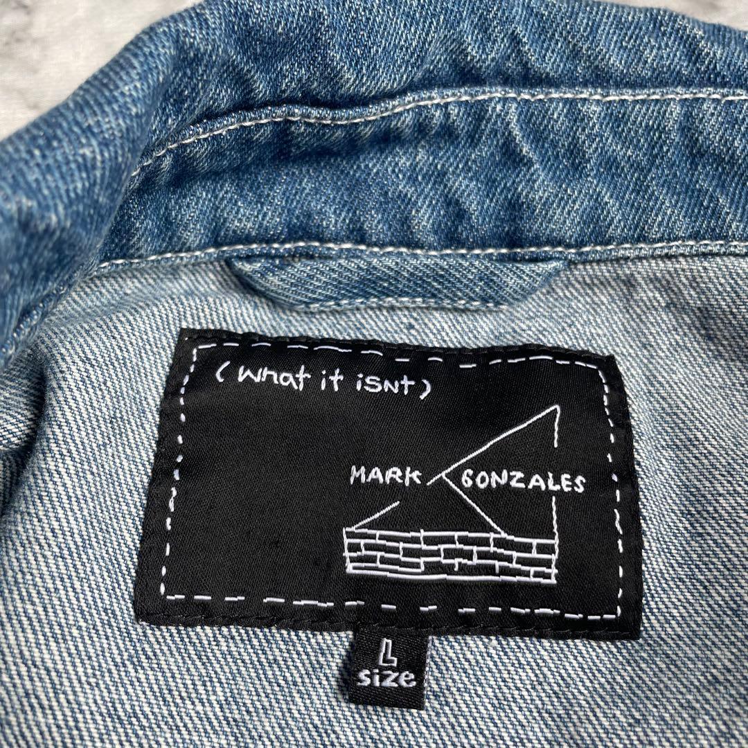 Mark Gonzales デニムジャケット バックロゴ 刺繍 カバーオール