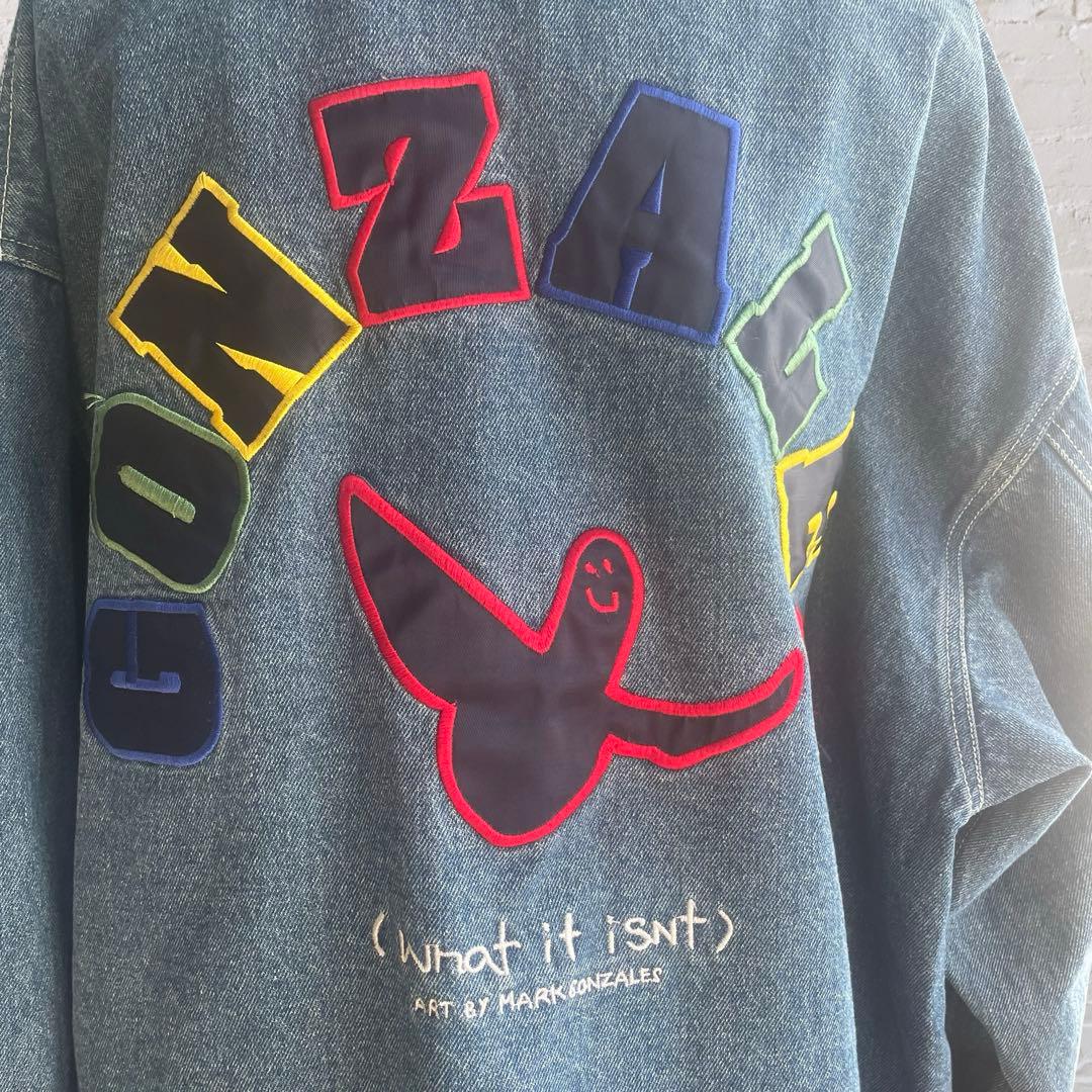 Mark Gonzales デニムジャケット バックロゴ 刺繍 カバーオール
