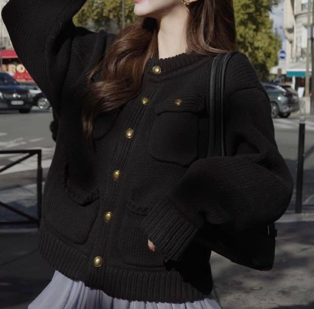 Residenz Knit Cardigan thetoe カーディガン 黒