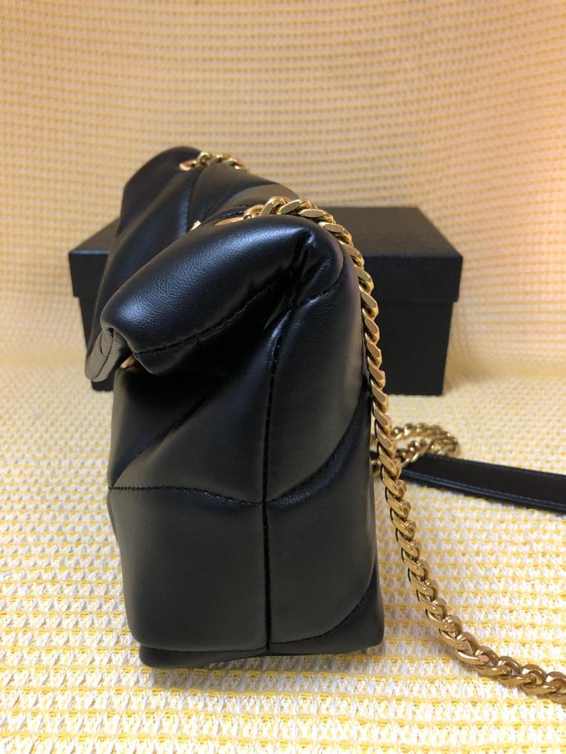 迅速発送>>（ラムスキンレザー）ショルダーバッグ 　YSL金色ロゴ　♬黒　超美品