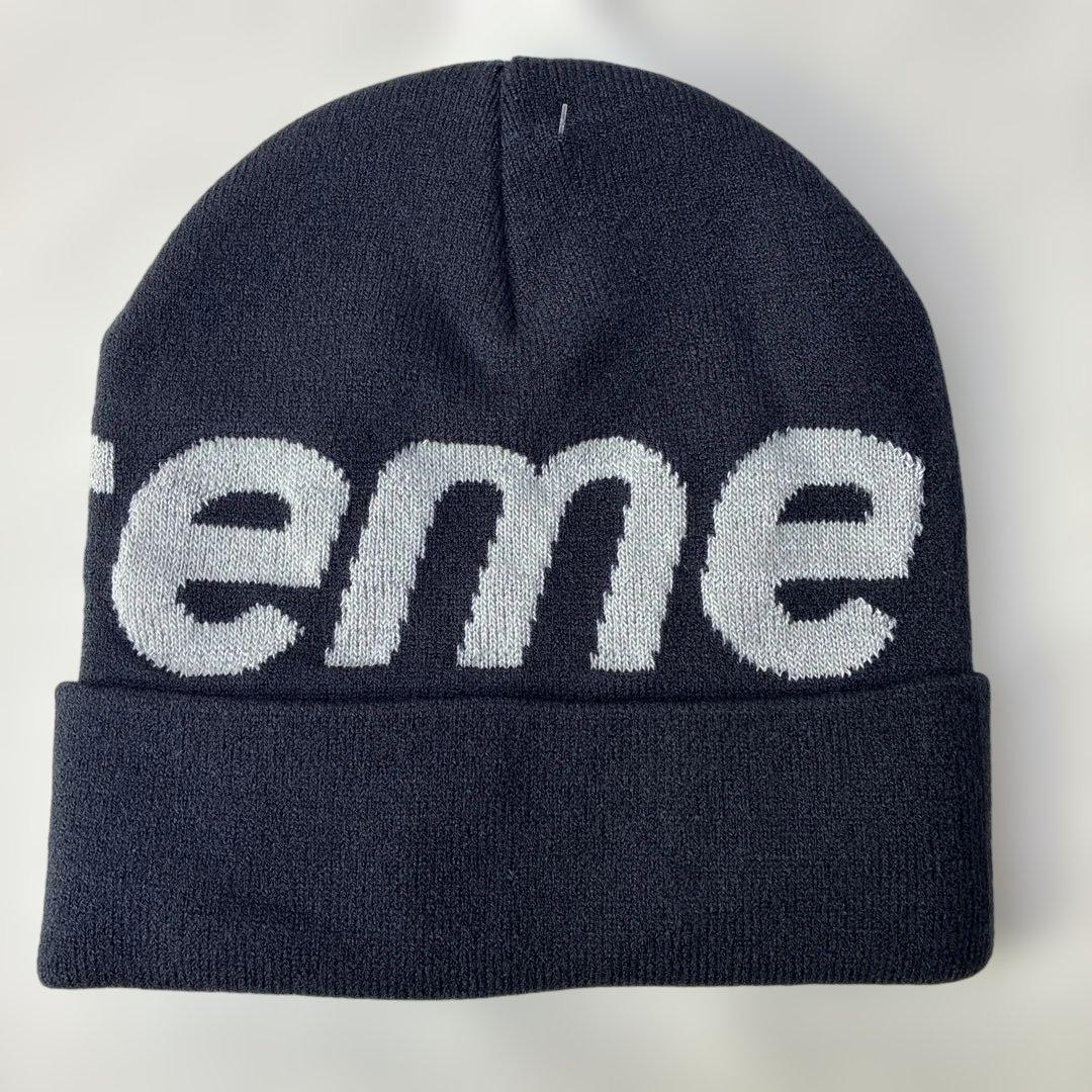 Supreme シュプリーム Big logo　ニット帽　新品 ネイビー