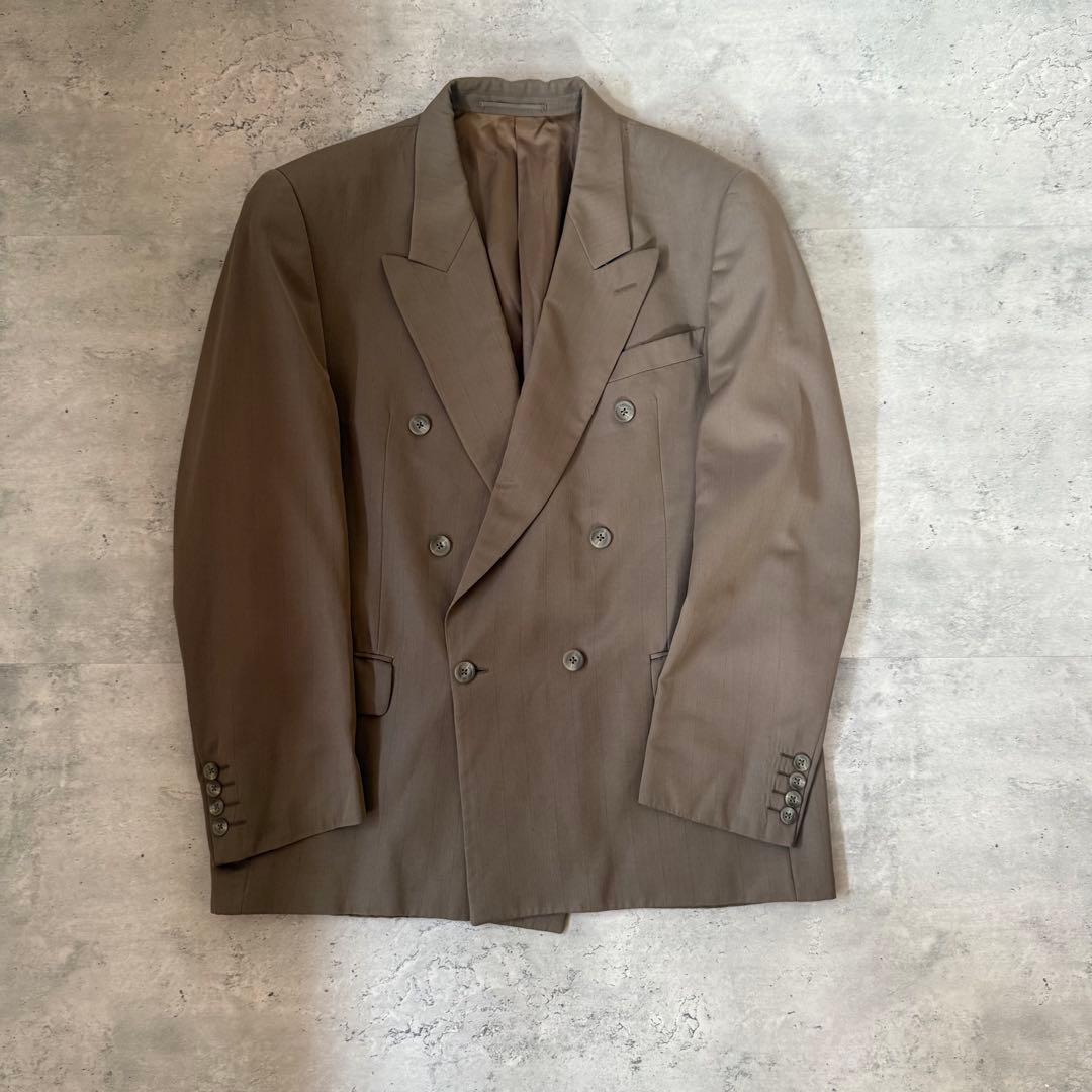 USED VINTAGE セットアップ　ダブル　ブラウン　茶色　ストライプ