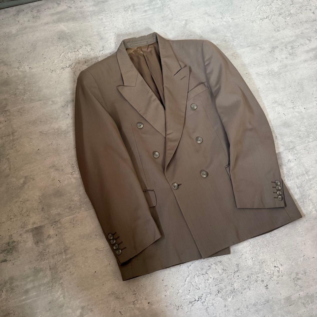 USED VINTAGE セットアップ　ダブル　ブラウン　茶色　ストライプ