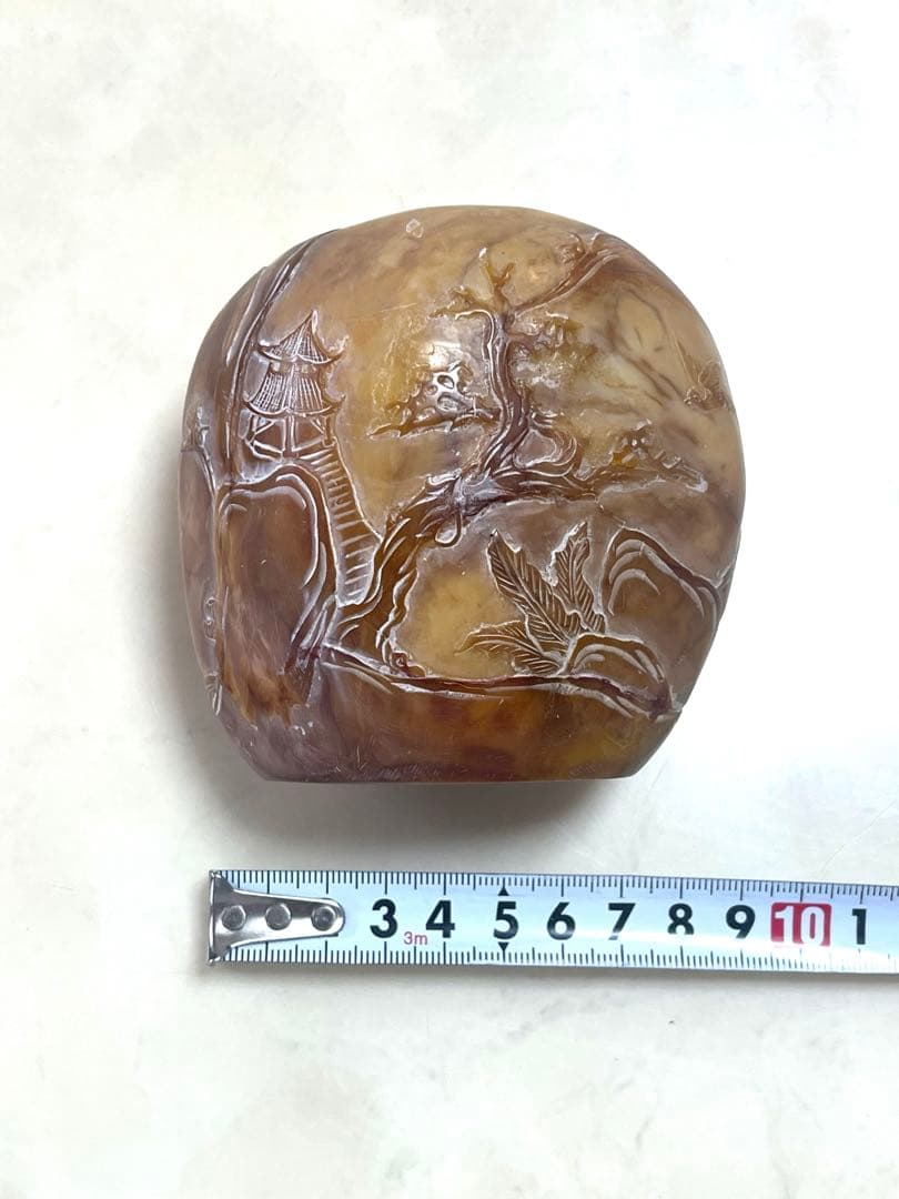中国古玩 寿山石 寿山連江黄凍石 浮彫印材