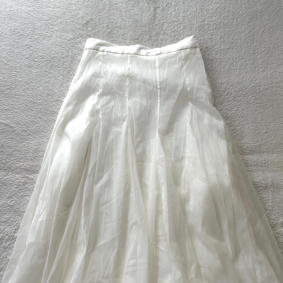 新品未使用 JENNE リッチボリュームオーガンジースカート ホワイト L
