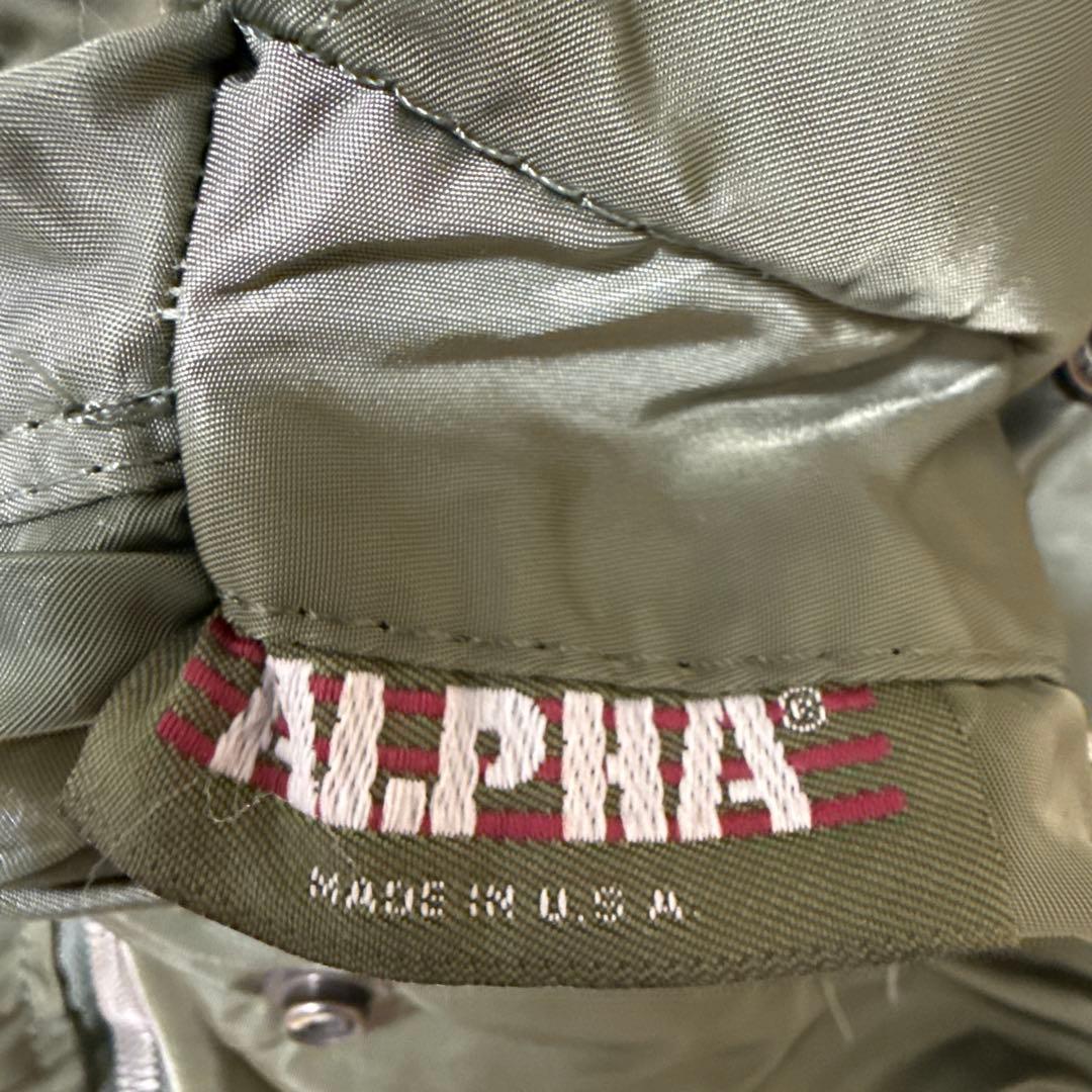 80sUSA製 ALPHA L-2Bフライトジャケット L セージグリーンma1