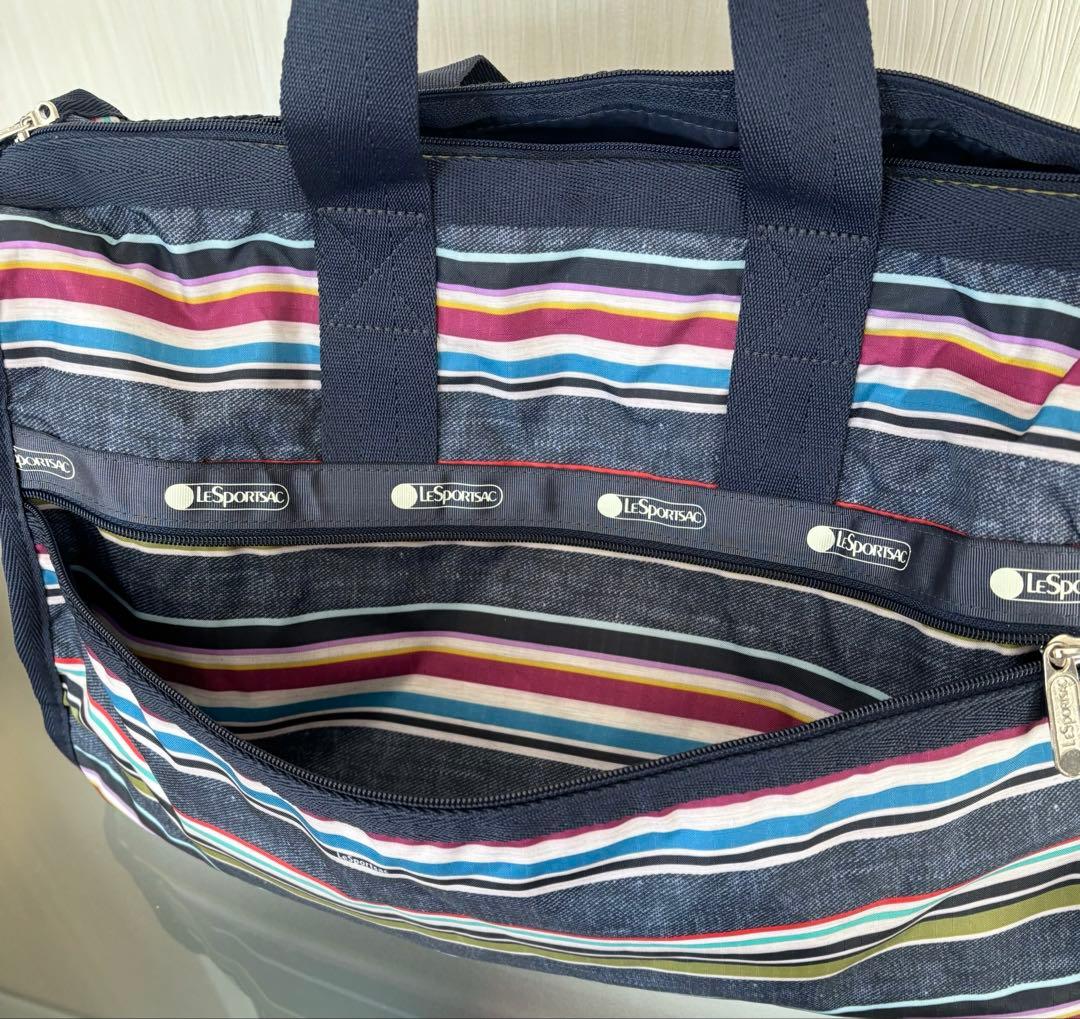 新品　レスポートサック　ミディアムウィークエンダー　インディゴストライプ
