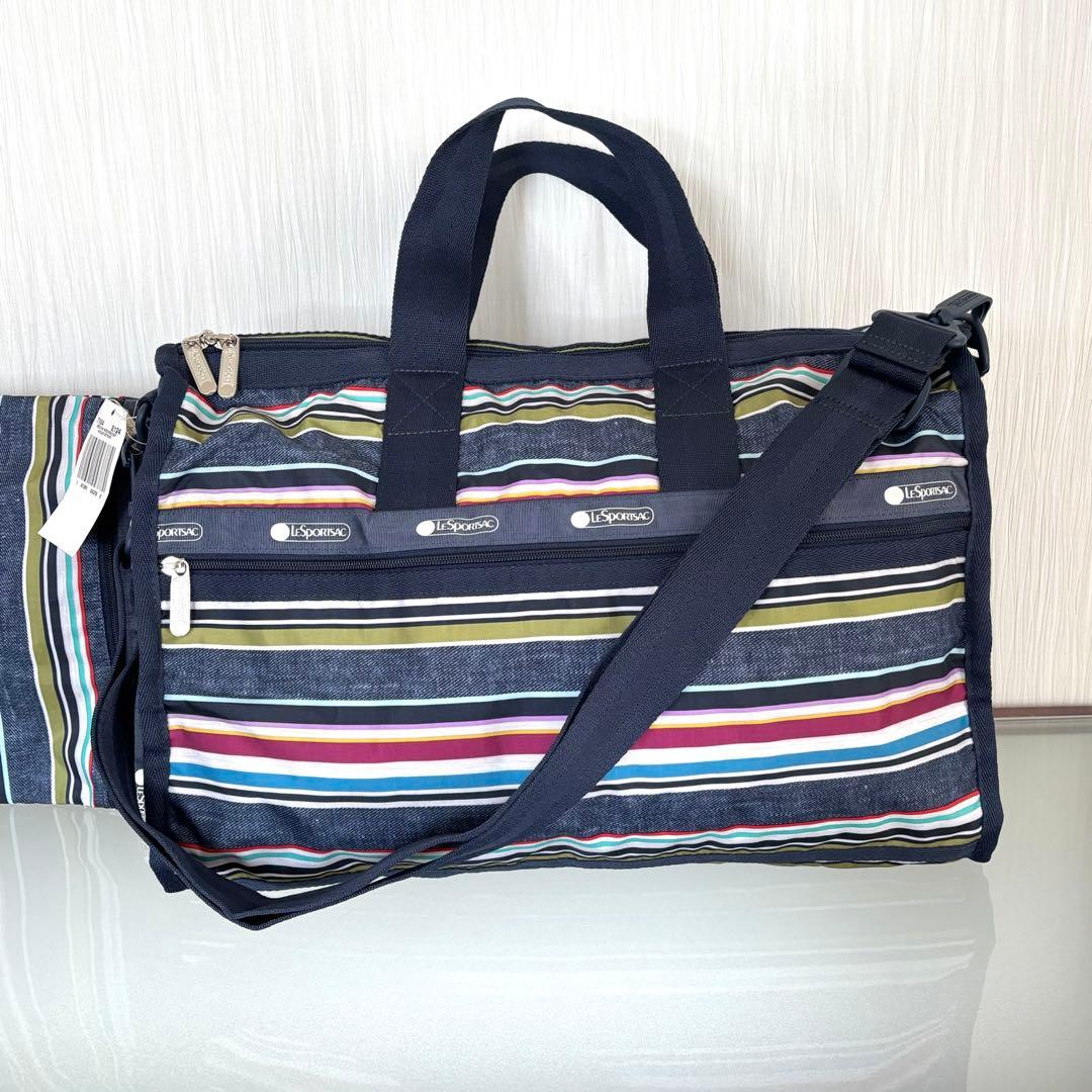 新品　レスポートサック　ミディアムウィークエンダー　インディゴストライプ