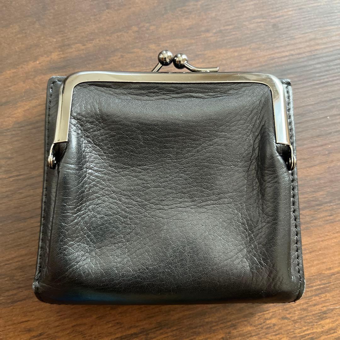 ヨウジヤマモト Yohji Yamamoto 黒レザー二つ折り財布