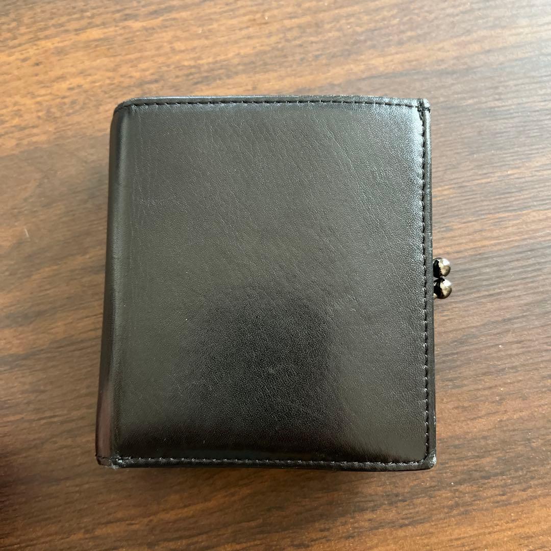 ヨウジヤマモト Yohji Yamamoto 黒レザー二つ折り財布