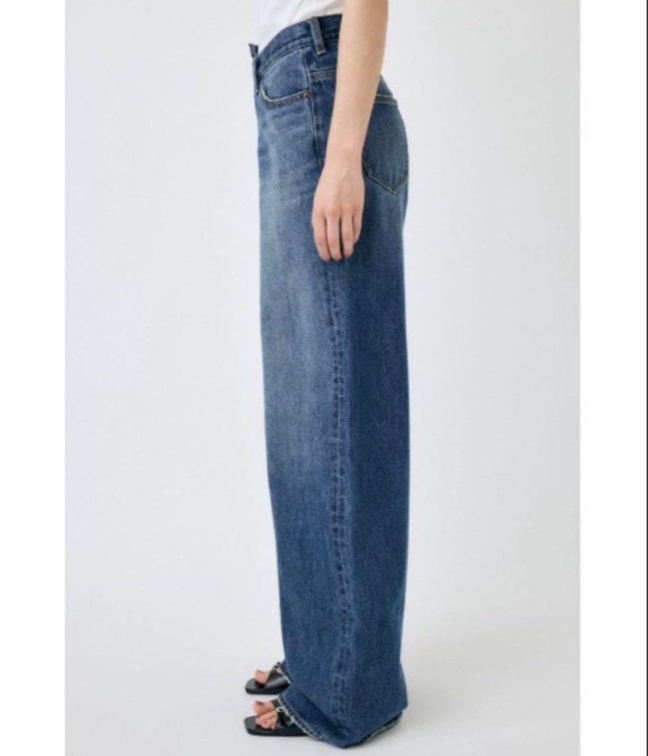 MOUSSY クロスウエストワイドストレート ダークブルー２