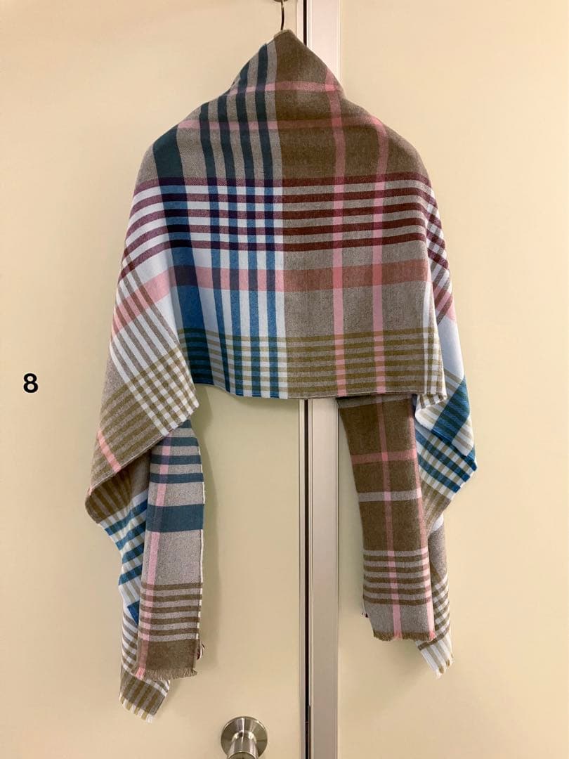 ■Johnstons of Elgin■ 良トーン配色チェック WOOLストール