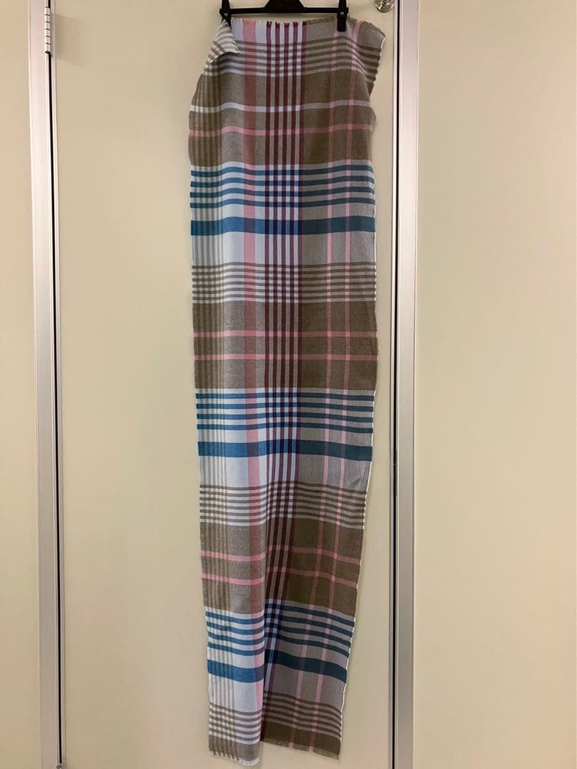 ■Johnstons of Elgin■ 良トーン配色チェック WOOLストール