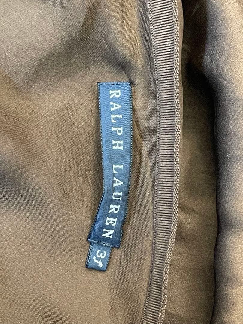 『美品』Ralph Lauren ラルフブラウンシルクフレアスカート１３号