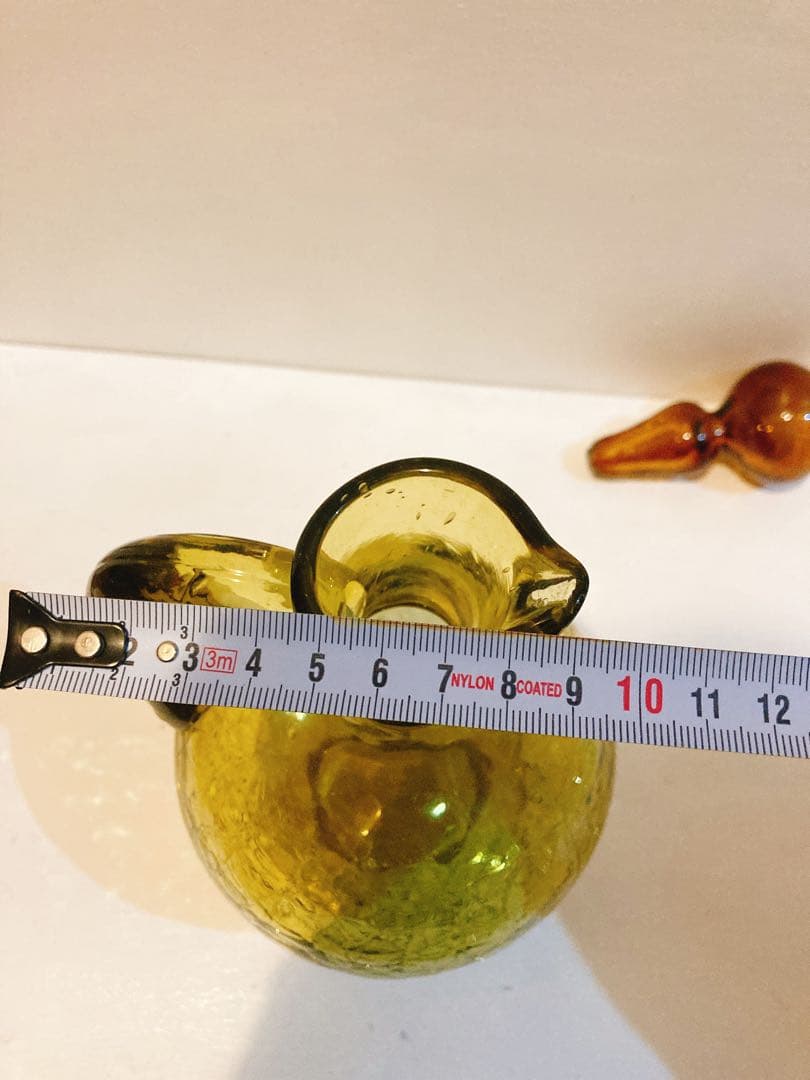 レトロ　民芸　ガラス水差し　琉球手作り工芸品