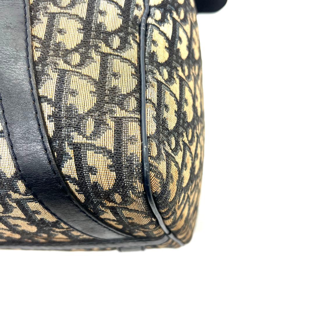【美品】Dior ミニボストンバッグ トロッター キャンバス レザー
