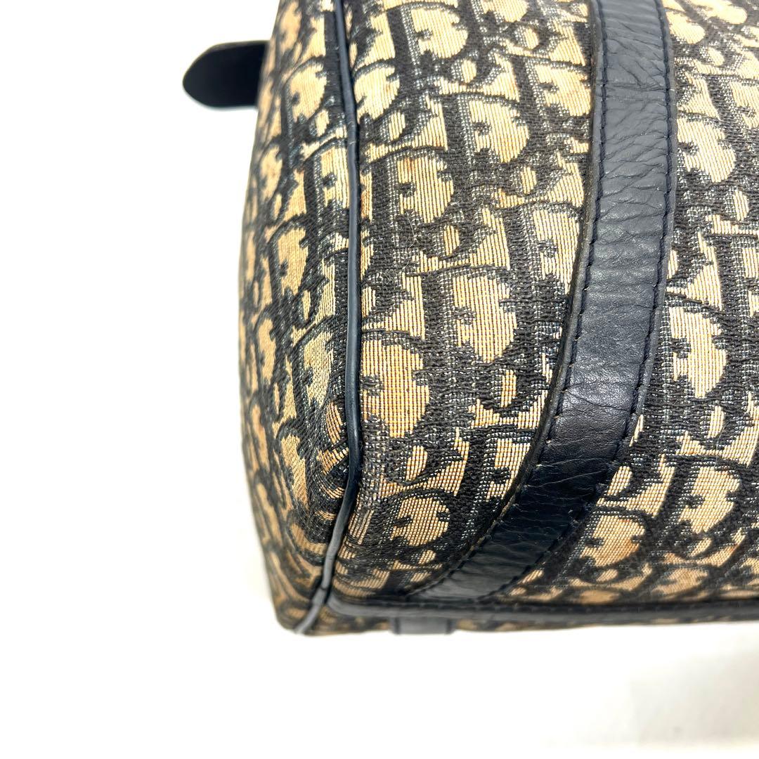 【美品】Dior ミニボストンバッグ トロッター キャンバス レザー