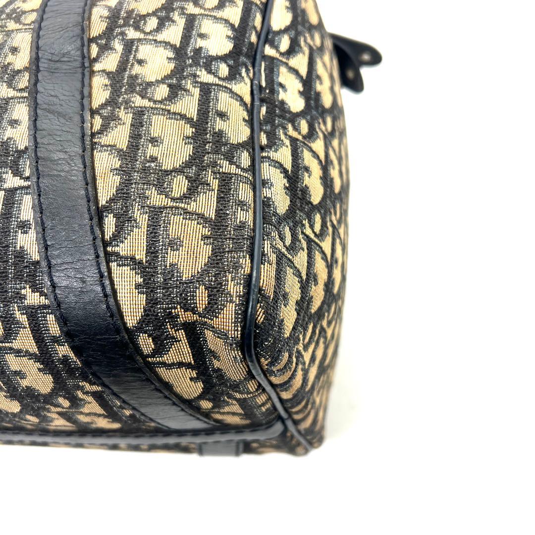 【美品】Dior ミニボストンバッグ トロッター キャンバス レザー