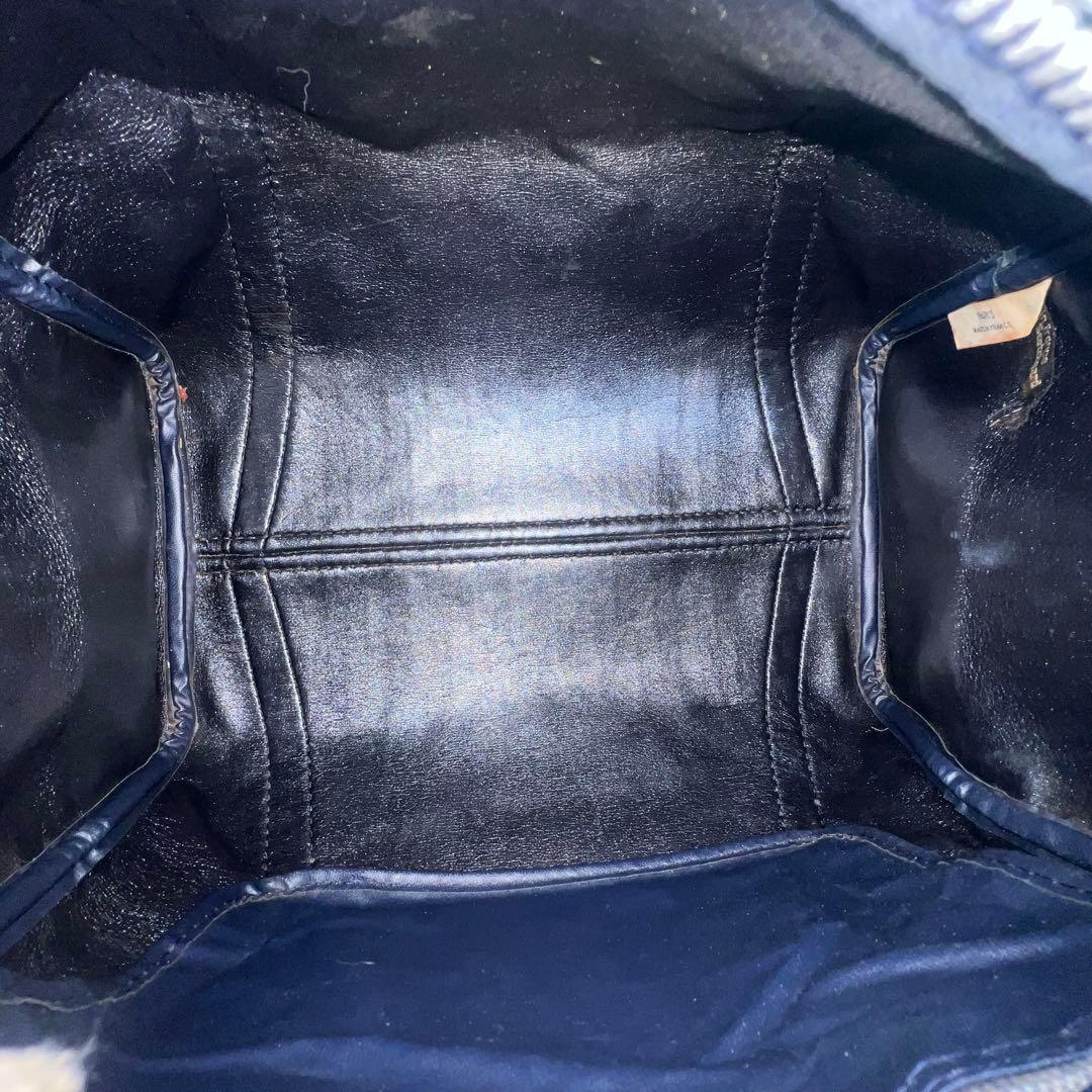 【美品】Dior ミニボストンバッグ トロッター キャンバス レザー
