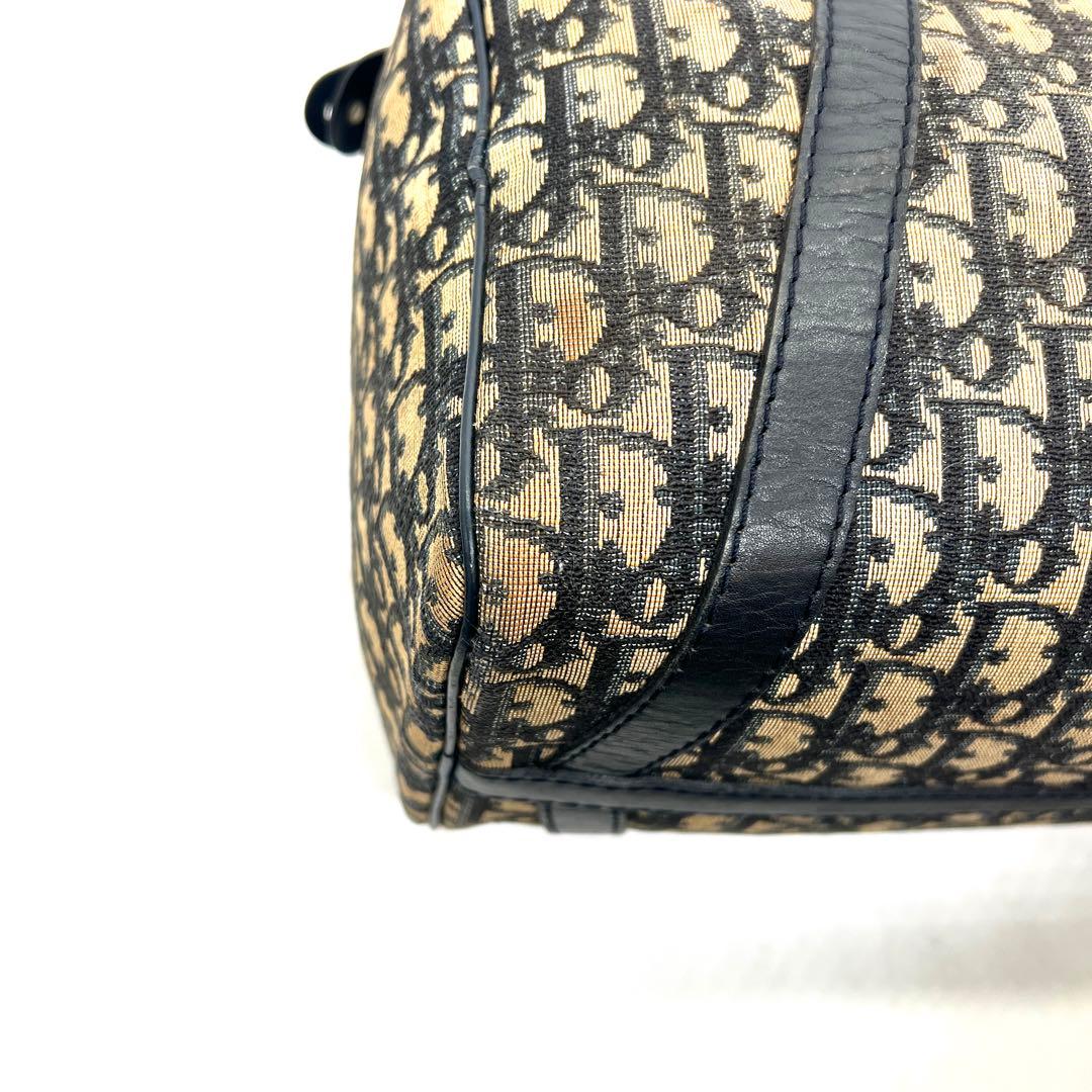 【美品】Dior ミニボストンバッグ トロッター キャンバス レザー
