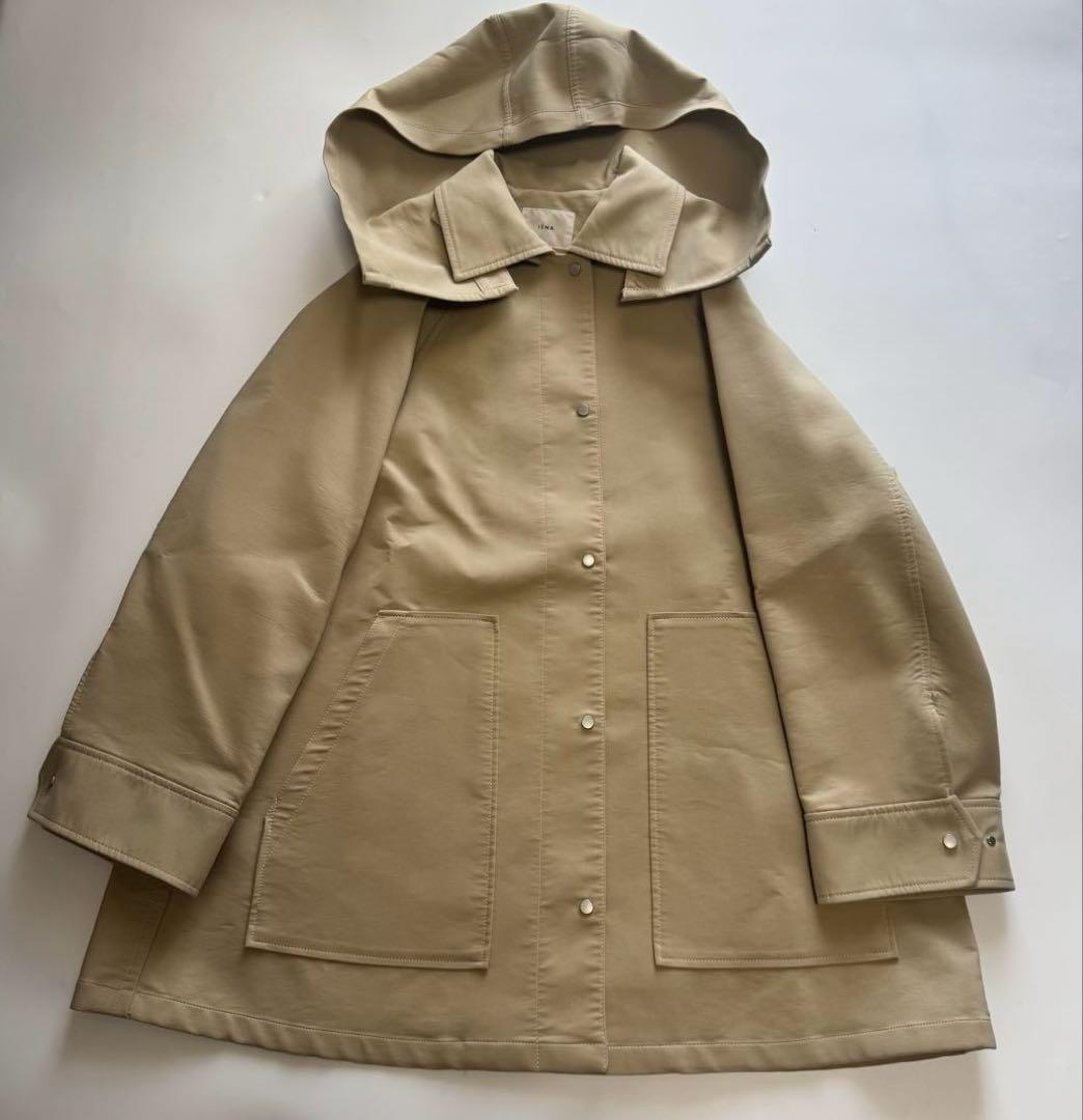 極美品　IENA トリプルクロスフードコート　ベージュ