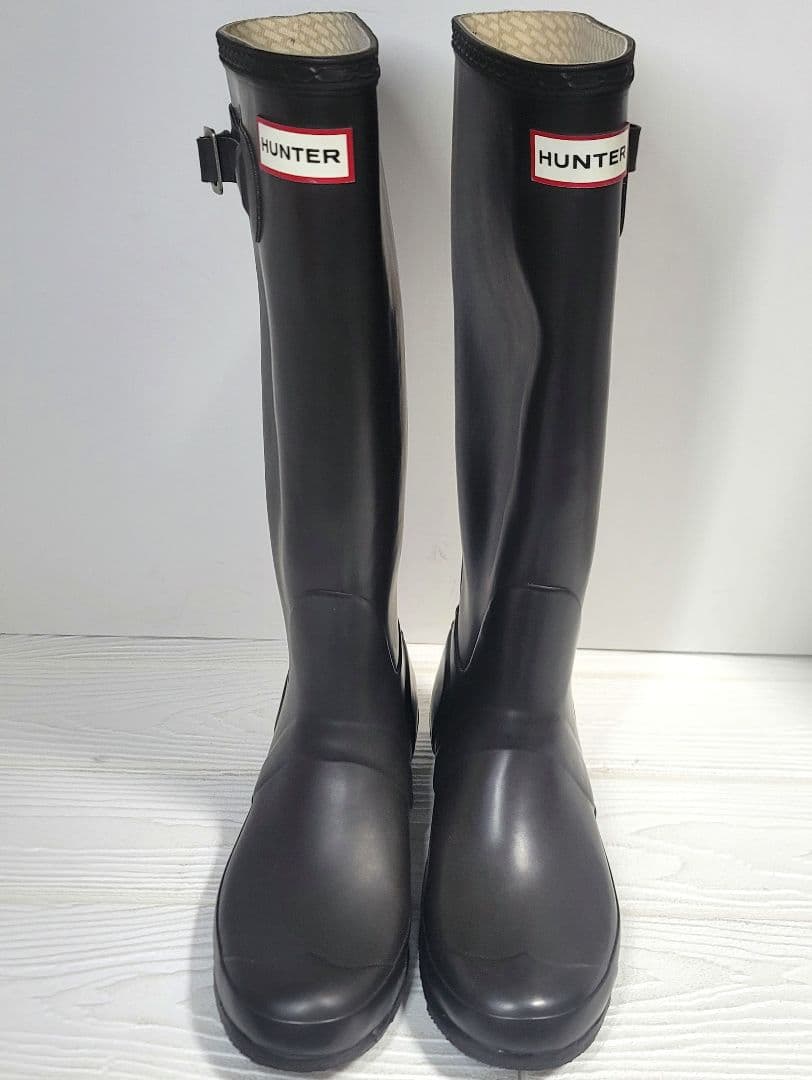 【美品】HUNTER ロングレインブーツ UK5(24cm) 【ソックス付属】