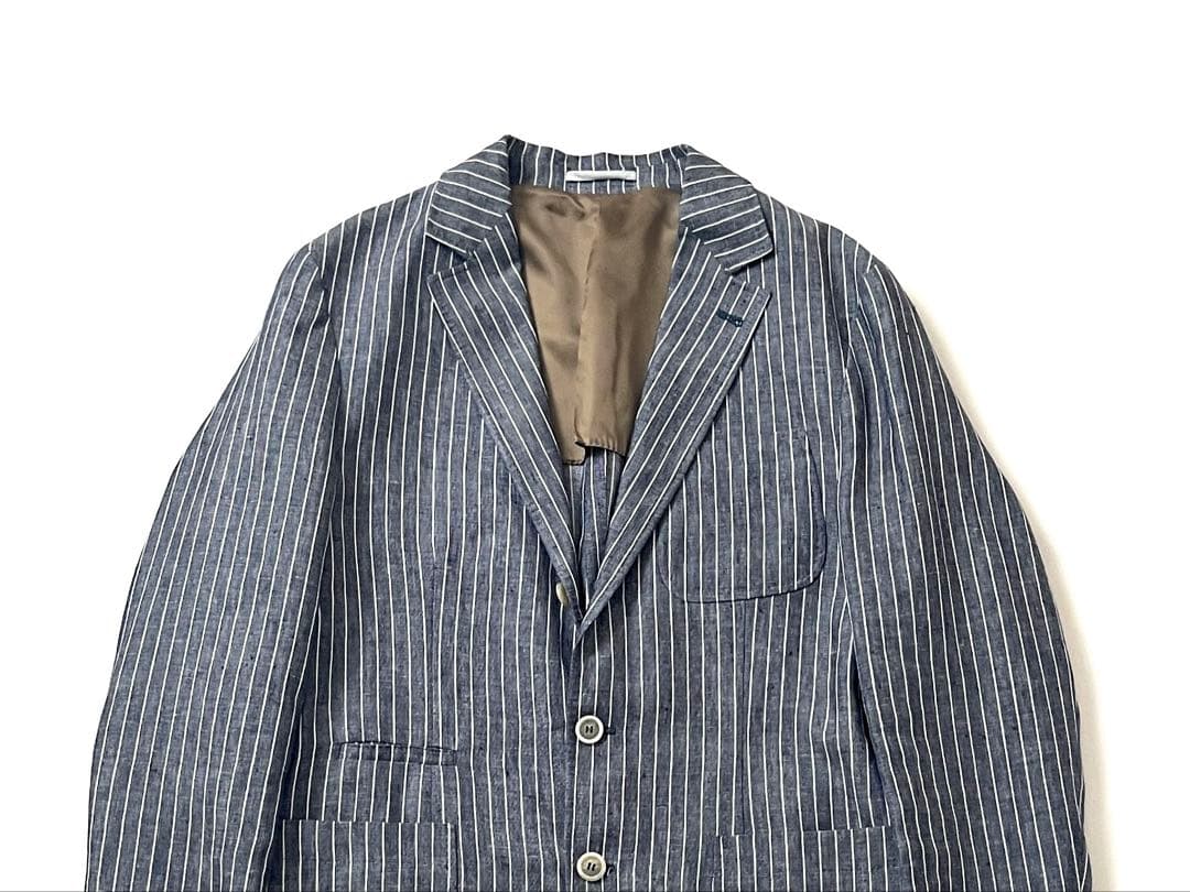 【美品】ブルネロクチネリ　アンコンジャケット　リネン100%　段返り　現行モデル