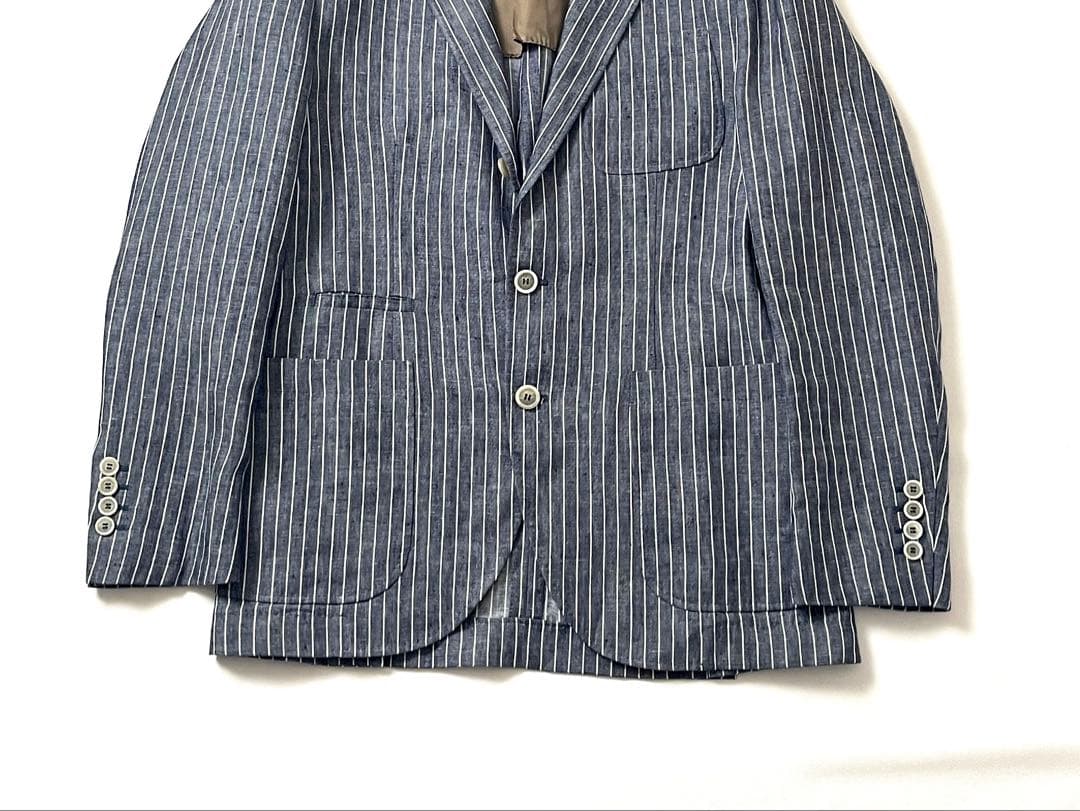 【美品】ブルネロクチネリ　アンコンジャケット　リネン100%　段返り　現行モデル