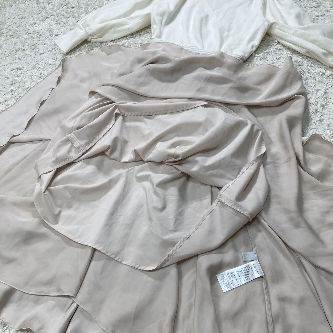 美品 CELFORD セルフォード カシュクールドッキング ワンピース 36