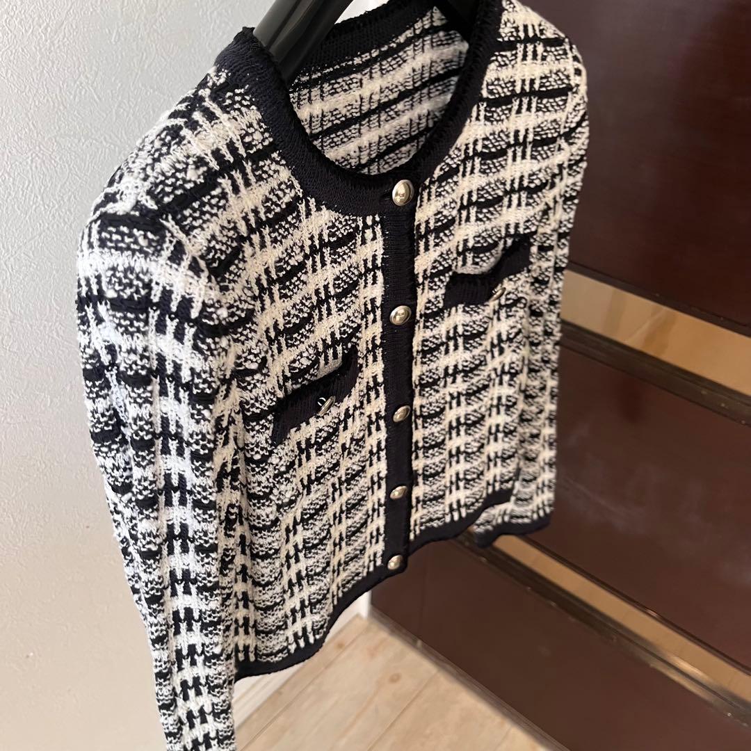 新品☆ ANAYI ミックスツイードクルーカーディガン/セオリー、23区、ロペ
