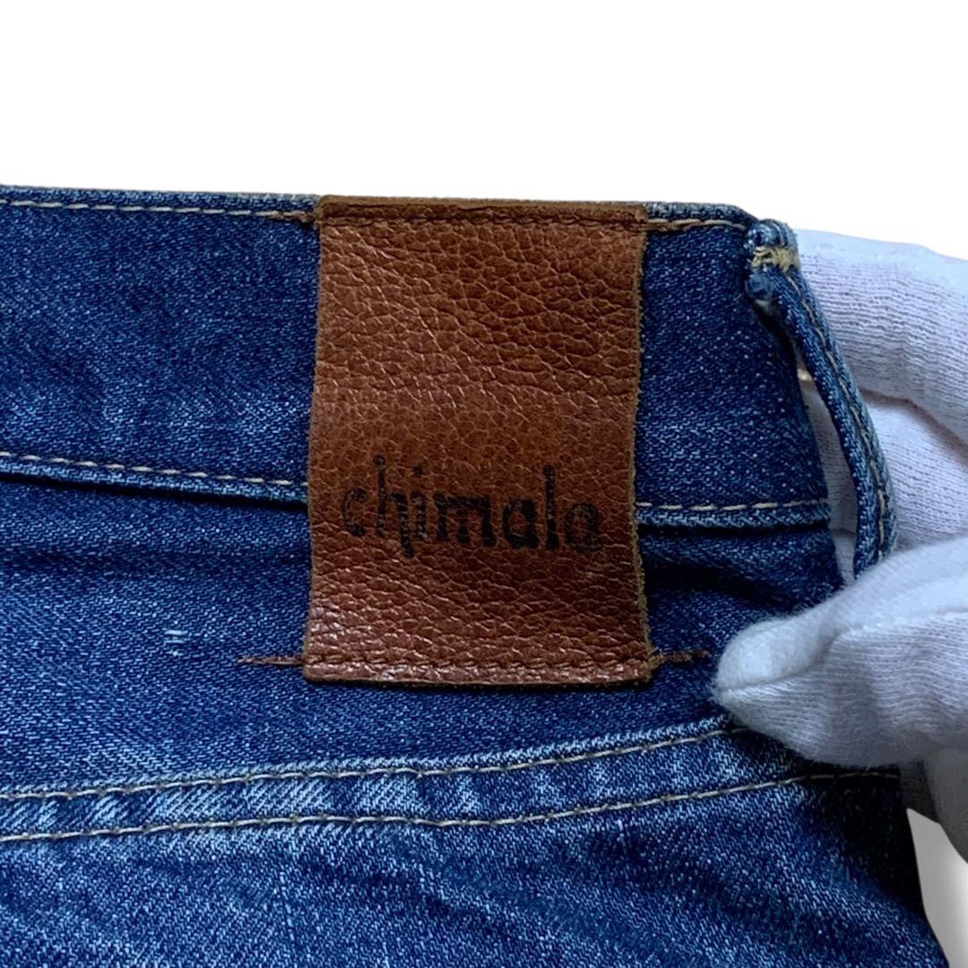chimala チマラ ストレート W25表記 Mサイズ ダメージ加工 デニム