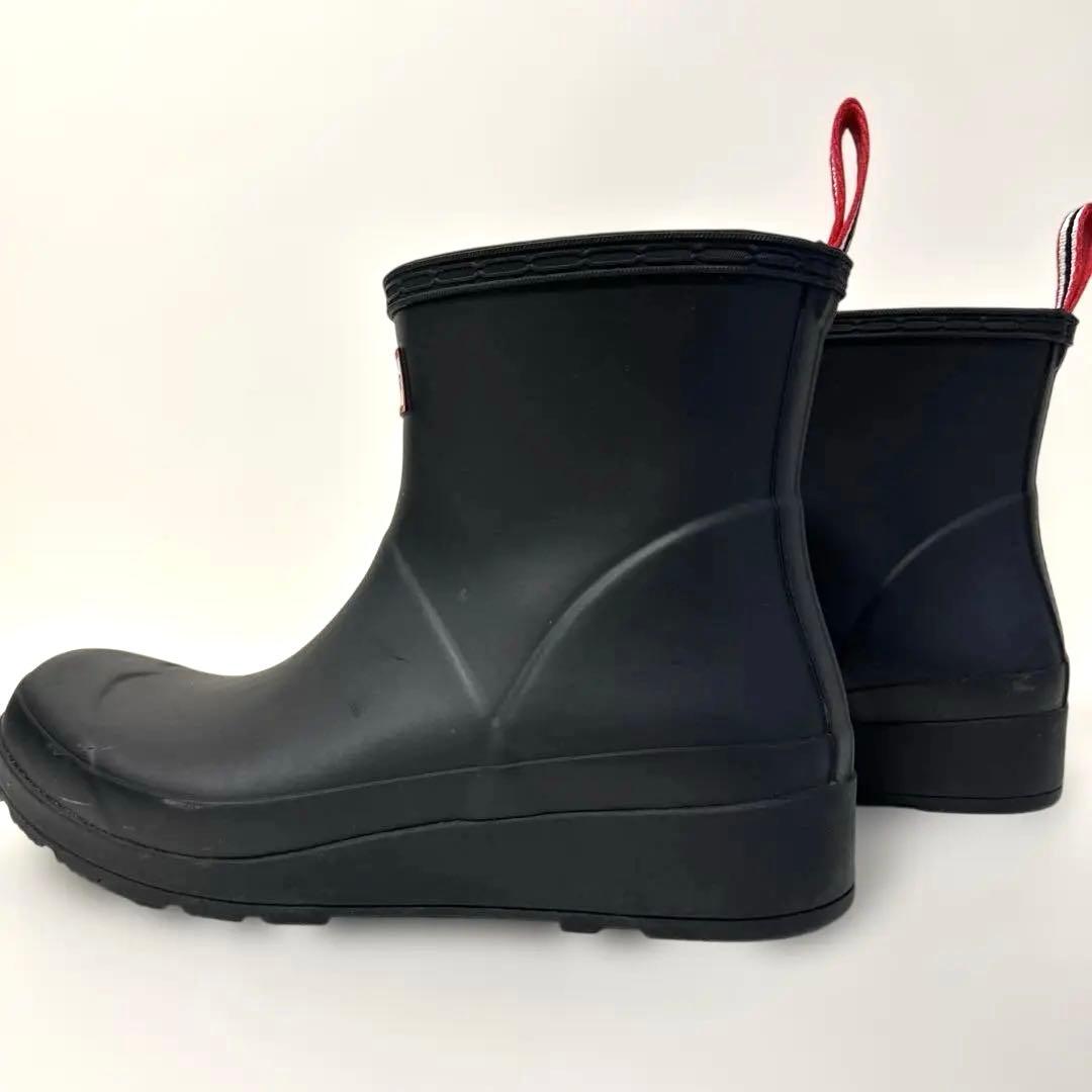 HUNTER レインブーツ　UK6 梅雨　綺麗め　おしゃれ　黒　ラバーブーツ