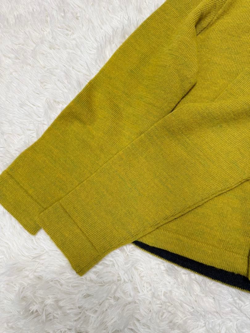 美品　バラスパレス　カーディガン　毛100% 黄緑　現行タグ　サイズ3
