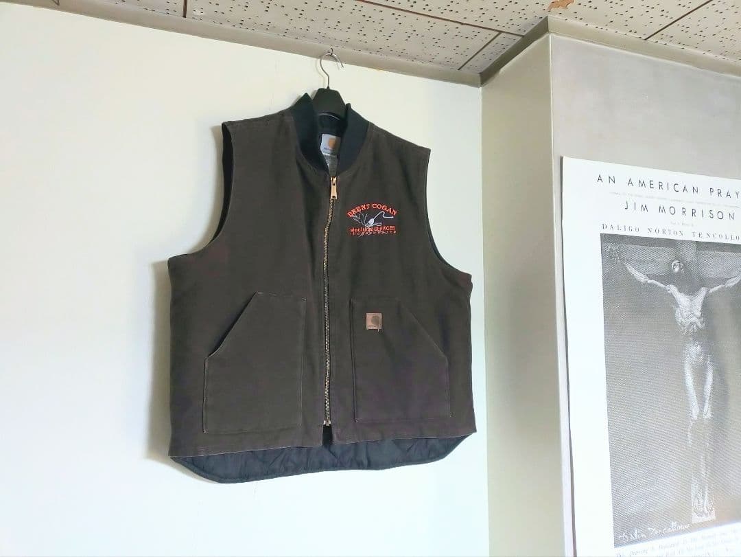 ⬛Carhartt ✺ダックベスト【企業モノ】ダークブラウン