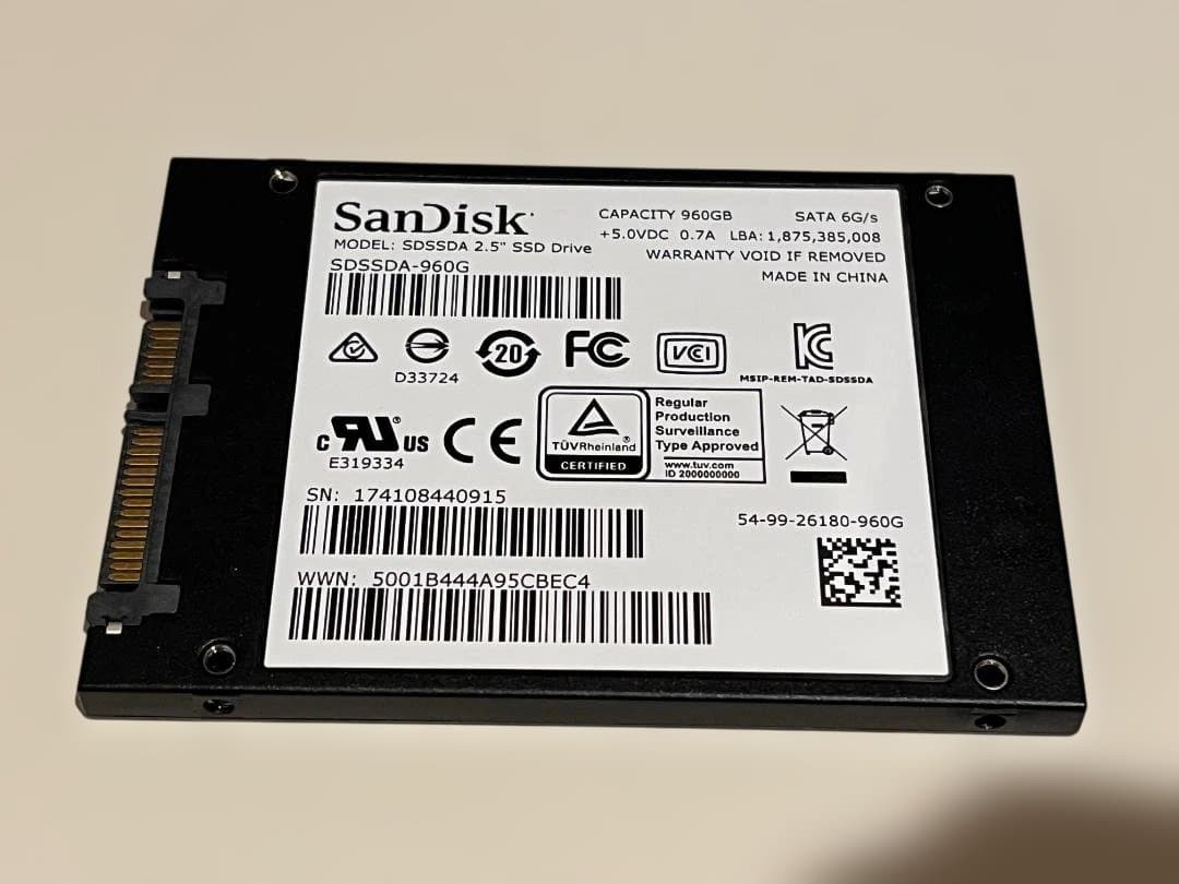 SanDisk SSDPLUS 960GB◆1TB相当