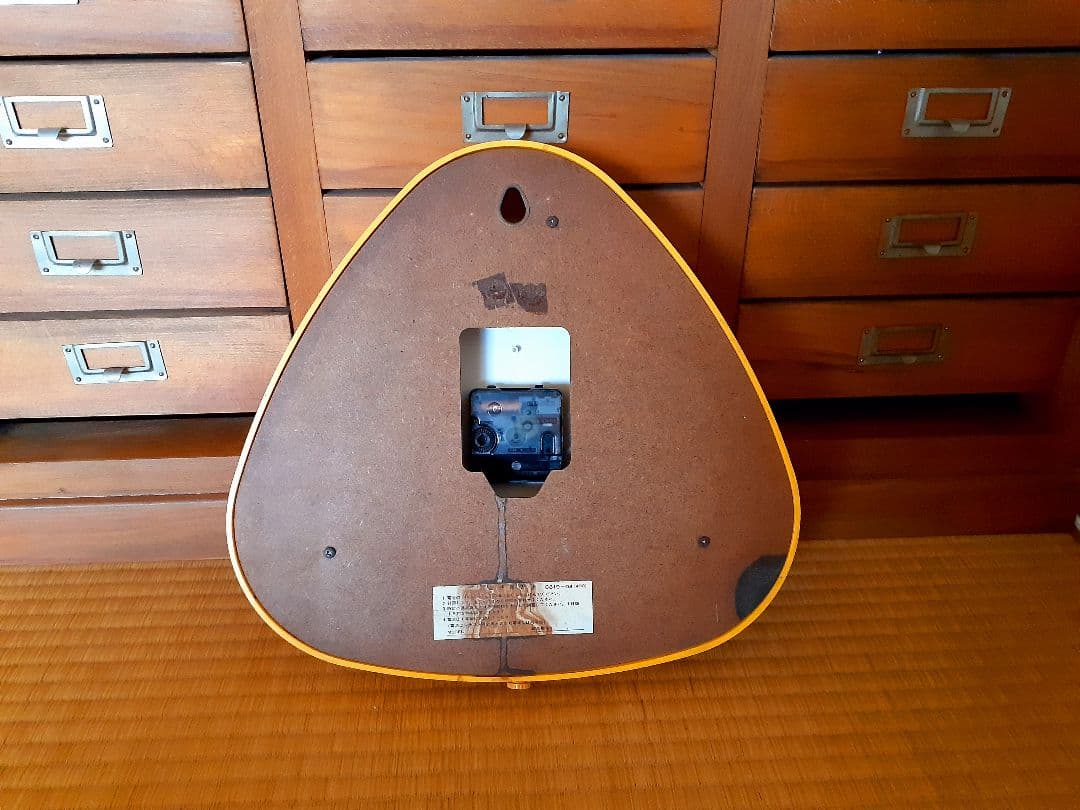 70's　CITIZEN　掛け時計　ポストモダン　ビンテージ　イエロー