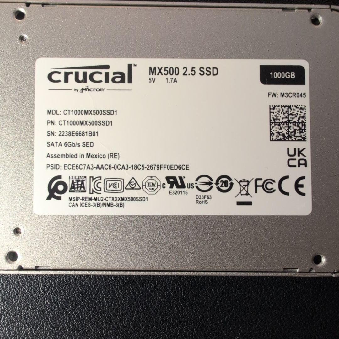 内蔵型SSD crucial MX500 2.5 SSD 1000GB