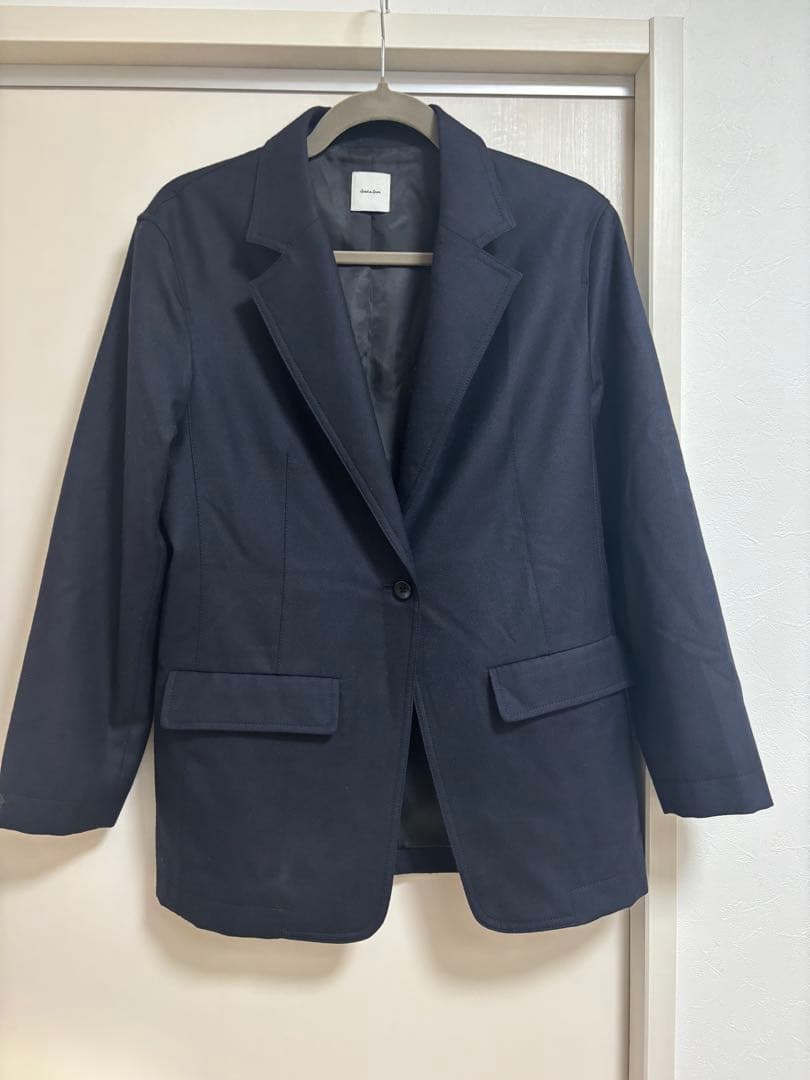 Spick & Span ウールカルゼロングジャケット ネイビー 22AW