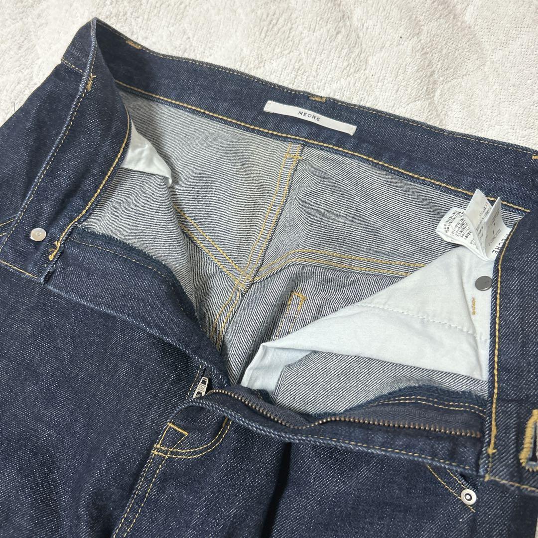 MECRE ロールアップオーガニックデニムパンツ　インディゴ　Mサイズ