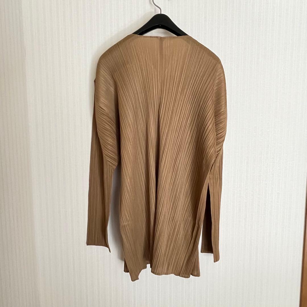 ISSEY MIYAKE イッセイミヤケ　カーディガン　ベージュ　ブラウン系