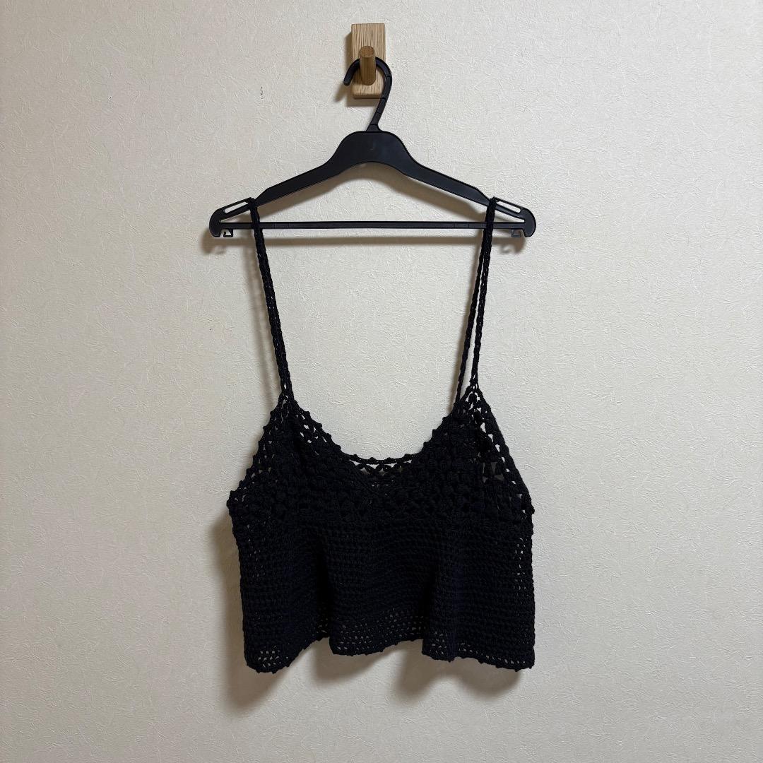 美品 Spick and Span クロシェニットキャミソール ブラック