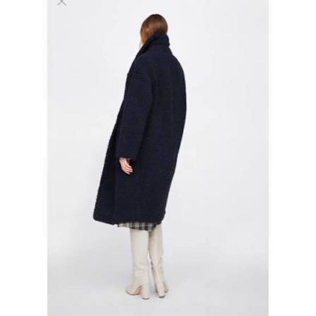 ZARA ボアコート　テディベアコート　ネイビー XS タグ付