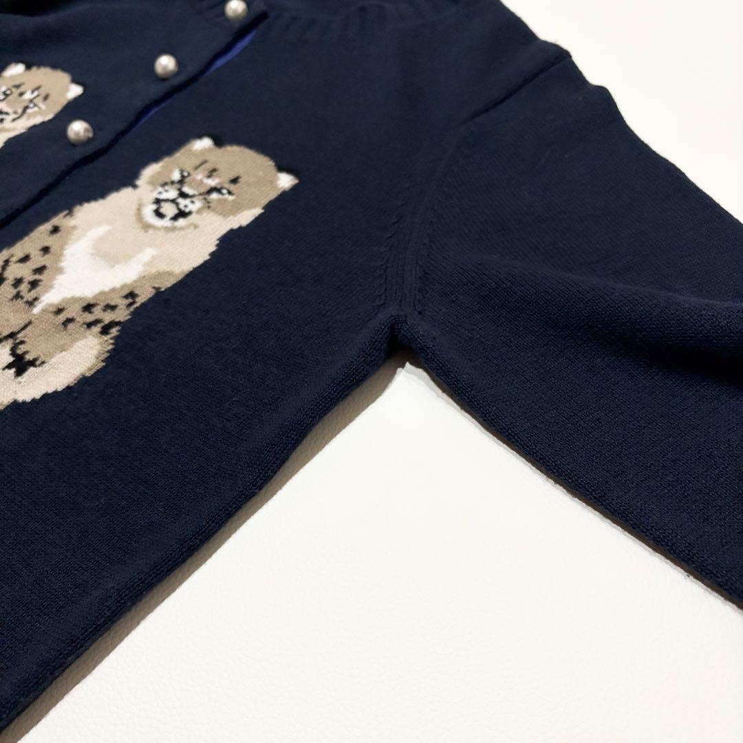 美品✨MUVEIL ヒョウモチーフ ニットカーディガン パールボタン アニマル柄