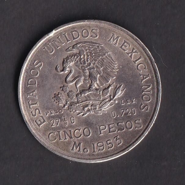 メキシコ　５ペソ大型銀貨　イダルゴ