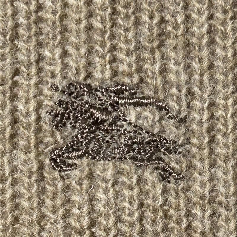 【高級】BURBERRY カーディガン リボン ノバチェック柄 ホースロゴ刺繍