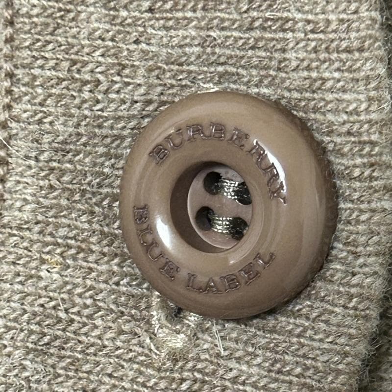 【高級】BURBERRY カーディガン リボン ノバチェック柄 ホースロゴ刺繍