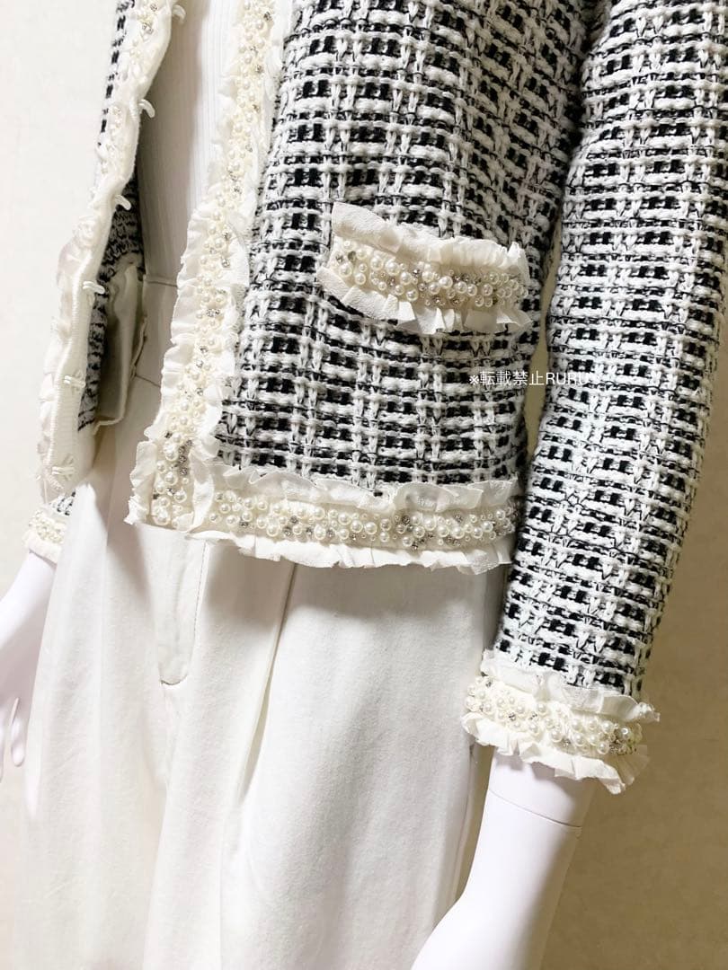 新品定価10万alice+oliviaパールクリスタル刺繍カーディガンジャケット
