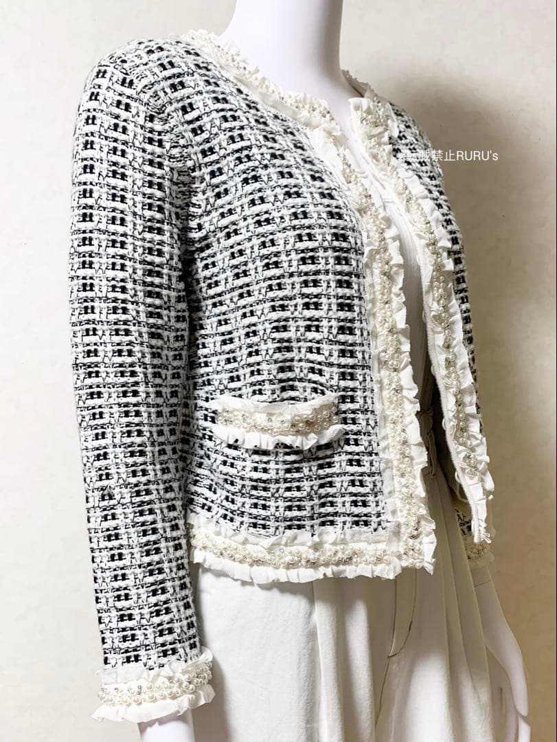 新品定価10万alice+oliviaパールクリスタル刺繍カーディガンジャケット