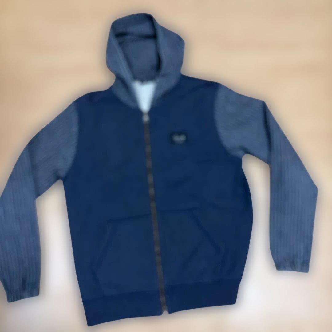 べんじゃみん美品Papas+切替フーディブルゾンMネイビービンテージ風加工